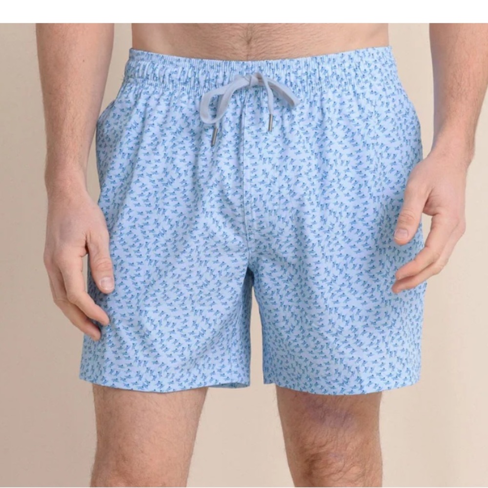 Fintastic Blue Patterned Men's Swim Shorts
